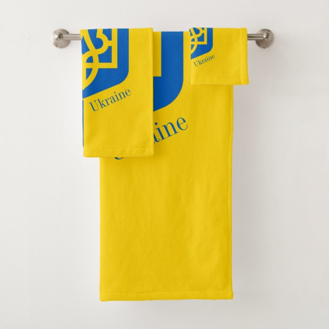 Conjunto De Toalhas Bandeira da Ucrânia e Banheiro da Ucrânia / Conjun (Insitu)