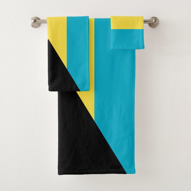 Conjunto De Toalhas Bandeira das Bahamas (Insitu)