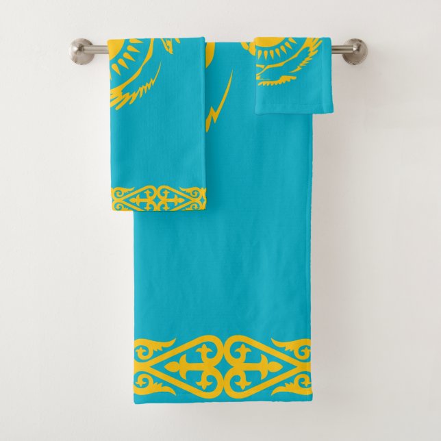 Conjunto De Toalhas Bandeira de Kazakhstan (Insitu)