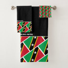 CONJUNTO DE TOALHAS BANDEIRA DE SÃO CRISTÓVÃO E NEVIS