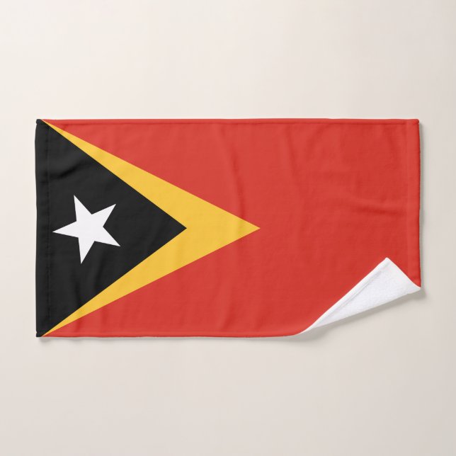 Conjunto De Toalhas Bandeira de Timor Leste (Toalha de mão)