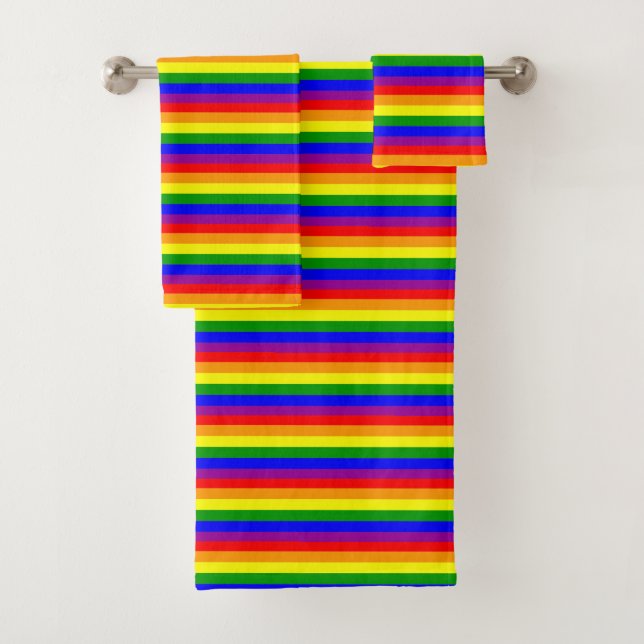Conjunto De Toalhas Bandeira do Orgulho Cores Arco-íris LGBTQAI+ (Insitu)