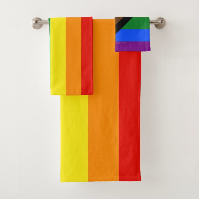 Conjunto De Toalhas Bandeira do Orgulho Progressivo de SlipperyJoe sei (Insitu)