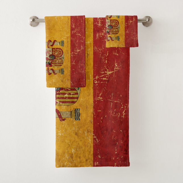 Conjunto De Toalhas Bandeira espanhola Vintage Grunge (Insitu)