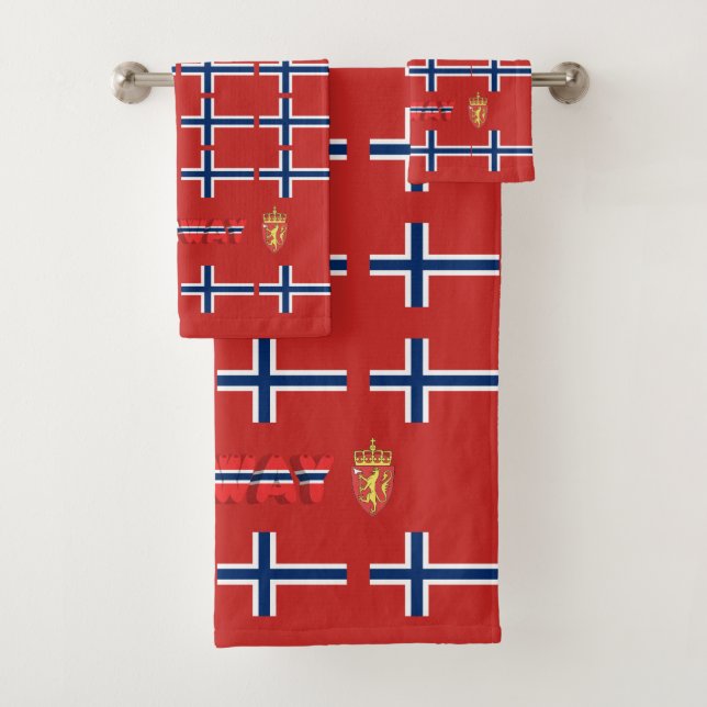 Conjunto De Toalhas Bandeira norueguesa (Insitu)