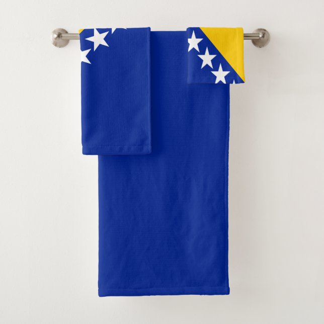 Conjunto De Toalhas Bandeira Patriótica da Bósnia-Herzegovina (Insitu)