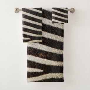 Conjunto De Toalhas Bandeiras de Zebra Preta e Branca, Monograma