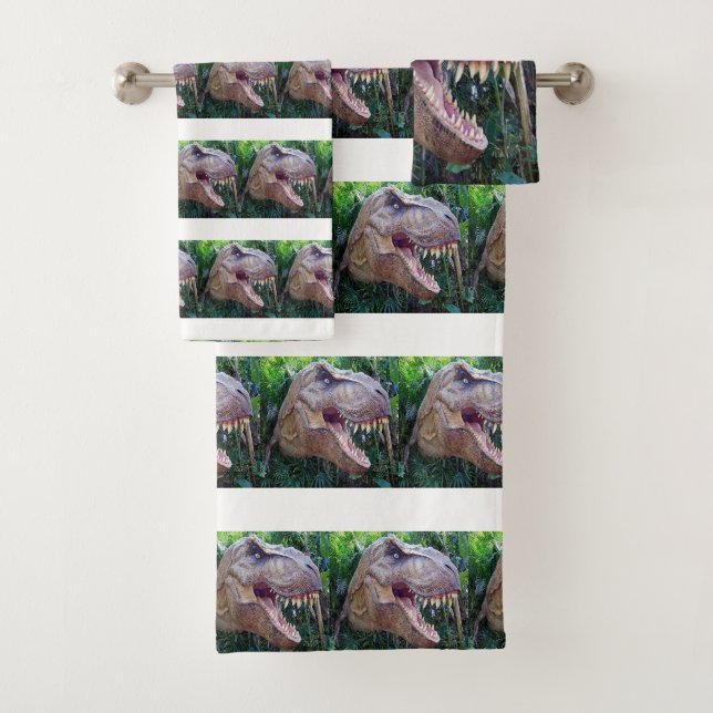 Conjunto De Toalhas Bandeja de Banheiro Define Dinossauros (Insitu)