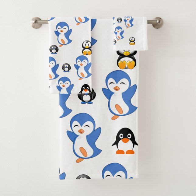 Conjunto De Toalhas Bandeja de Banheiro Define Pinguim (Insitu)