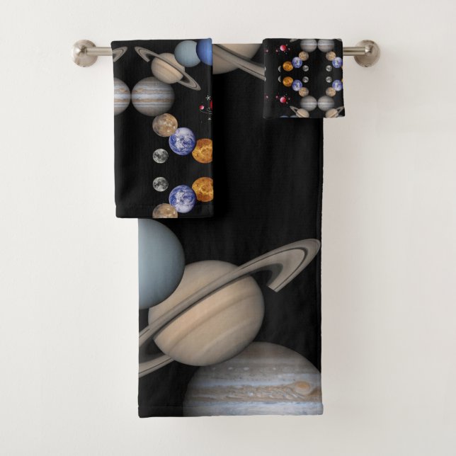 Conjunto De Toalhas Bandeja de Banheiro Define Planetas (Insitu)