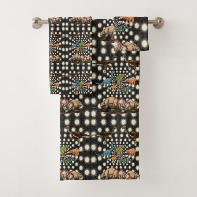 Conjunto De Toalhas Bandeja de Banheiro Serve Dinossauro (Insitu)