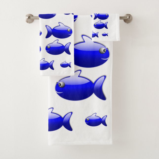 Conjunto De Toalhas Bandeja de Banheiro Serve Peixe (Insitu)