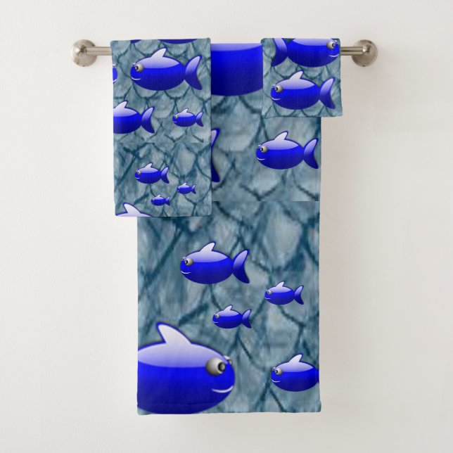 Conjunto De Toalhas Bandeja de Banheiro Serve Peixe (Insitu)