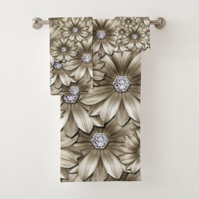 Conjunto de Toalhas Bandeja de Ouros Flores (Insitu)
