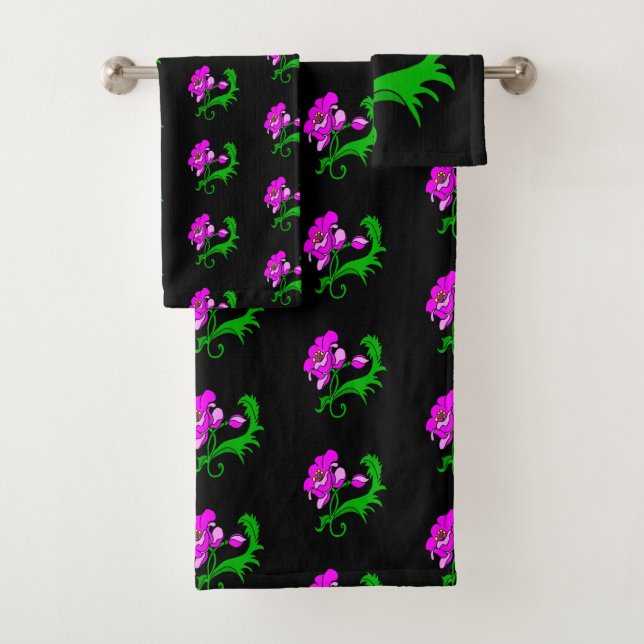 Conjunto De Toalhas Bandeja Flor Brilhante Fuchsia (Insitu)