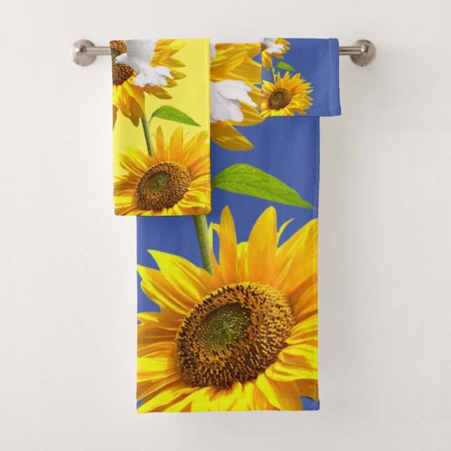 Conjunto De Toalhas Bandeja Floral de Girassol (Insitu)