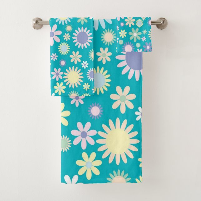 Conjunto De Toalhas Bandeja Torre Azul Flor (Insitu)