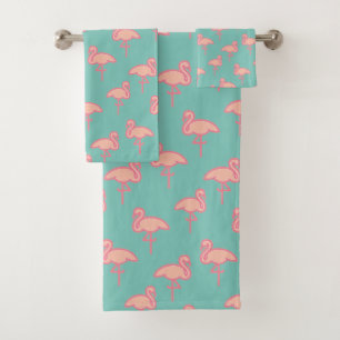 Conjunto De Toalhas Bando de Flamingos Rosa