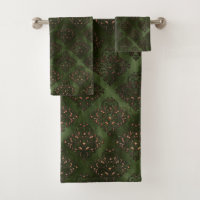 Banheira de Bronze de Damasco Verde Elegante