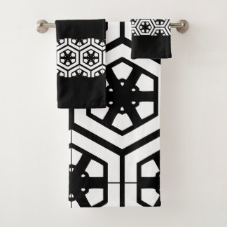 Conjunto De Toalhas Banheira de na moda preto e branco moderno
