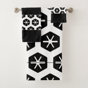 Conjunto De Toalhas Banheira de na moda preto e branco moderno