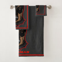 Banheira Doberman Pincher Black & Red Cara