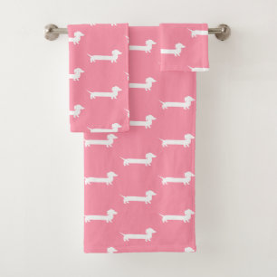 Conjunto De Toalhas Banheiro cor-de-rosa e branco das meninas do