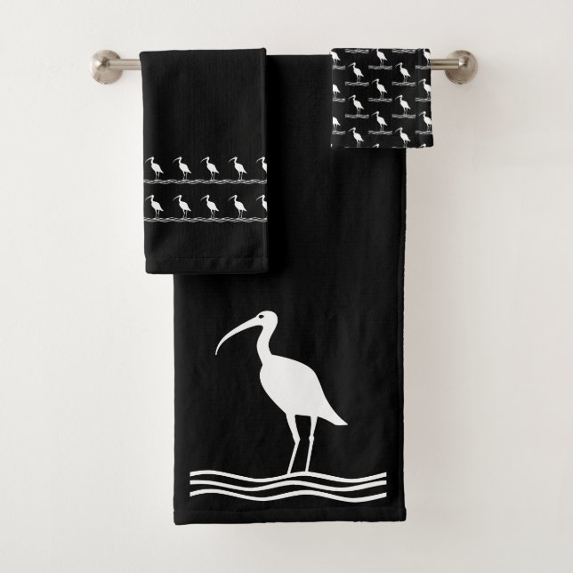 Conjunto De Toalhas banheiro de ave aquática Íbis (Insitu)