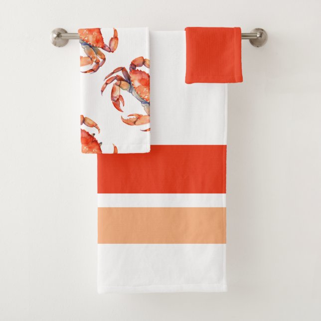 Conjunto De Toalhas Banheiro de Caranguejo Tropical (Insitu)