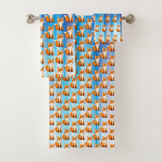 Conjunto De Toalhas banheiro de raposa (Insitu)