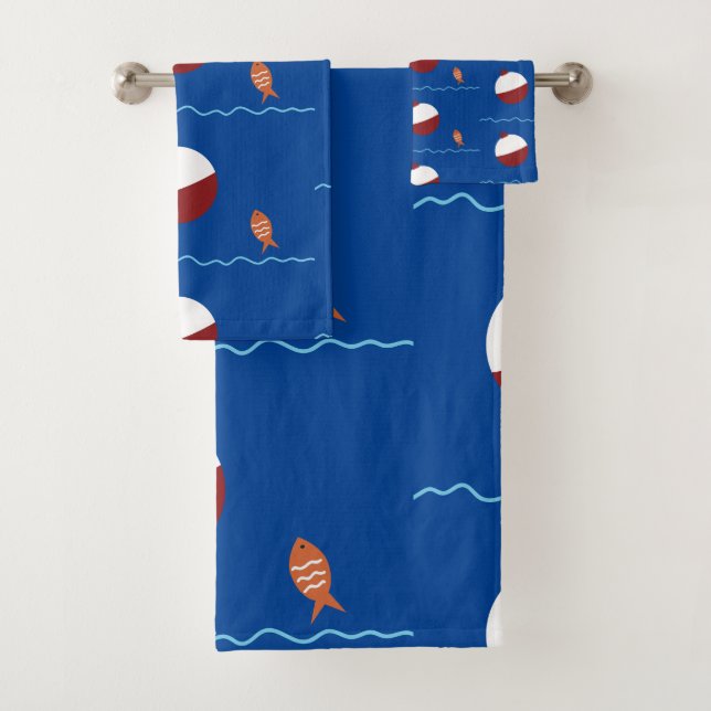 Conjunto De Toalhas Banheiro Infantil Peixes e Iscas (Insitu)