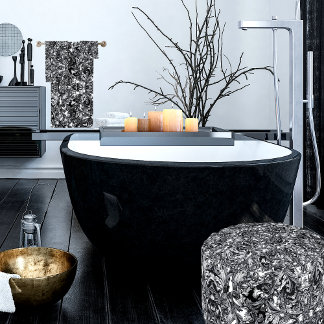 CONJUNTO DE TOALHAS BANHO ORNAMENTAL BARÓQUICO MODERNO PRETO E BRANCO