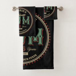 Conjunto De Toalhas Bar de Etiqueta de Rum de Caribe Personalizado