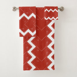 Conjunto De Toalhas Baralho de Quadrados Vermelhos