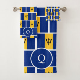 Conjunto De Toalhas BARBADOS FLAG Personalizado Monograma Cristão