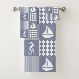 Conjunto De Toalhas Barco de vela cinza