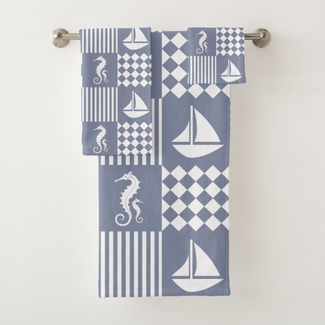 Conjunto De Toalhas Barco de vela cinza (Insitu)