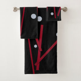 Conjunto De Toalhas Bares vermelhos, pontos brancos