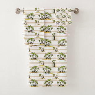 Conjunto De Toalhas Barraca e palmas tropicais