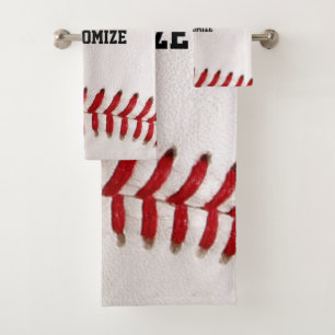 Conjunto De Toalhas Baseball com texto personalizável