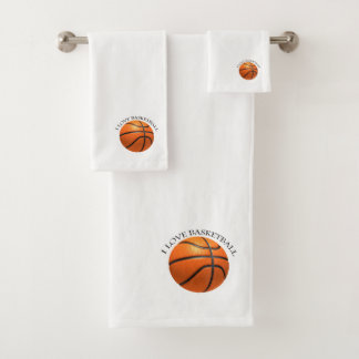 Conjunto De Toalhas Basquete de couro preto e laranja personalizado