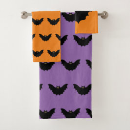Conjunto De Toalhas Bat Negro Halloween