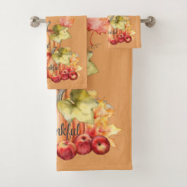 Conjunto De Toalhas Bath Orange Seja Agradecido, Seja Abençoado Com To