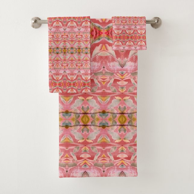 Conjunto De Toalhas Bath Towel, belíssima, em Reds (Insitu)