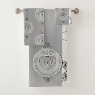 Conjunto De Toalhas Bath Towel Set, Aniversário de Casamento de 10 Tin