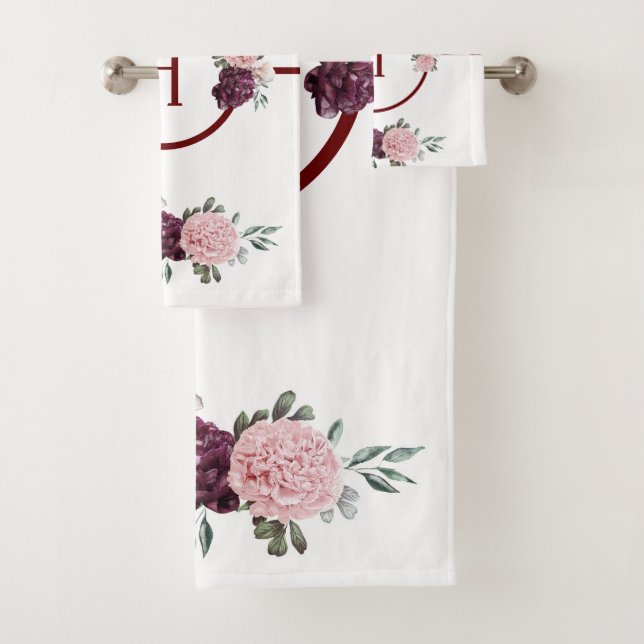 Conjunto De Toalhas Bath Towel Set Peonies from the Garden (Insitu)