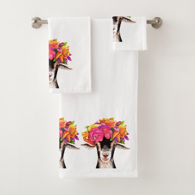 Conjunto De Toalhas Bath Towel Set Posey the Goat (Insitu)