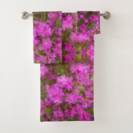 Conjunto De Toalhas Bath Towel Set Purple Rhododendrons