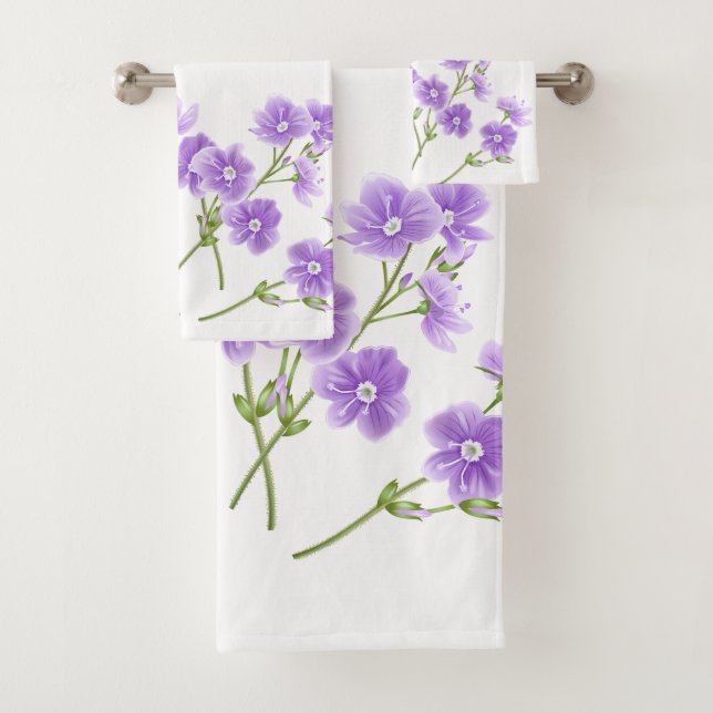 Conjunto De Toalhas Bath Towel Set-Purple Wildflower (Insitu)