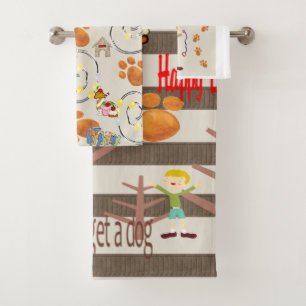 Conjunto De Toalhas Bath Towel Sets, Feliz Aniversário Desejando por u